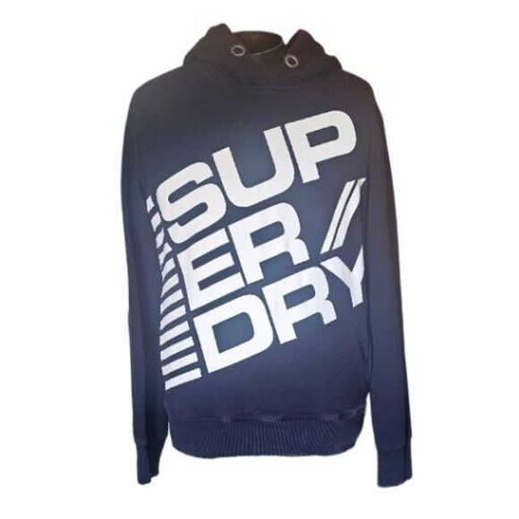 Superdry Other - Superdry Hoodie Mens SZ M Blue Logo Pullover Long Sleeve Fleece Sweatshirt